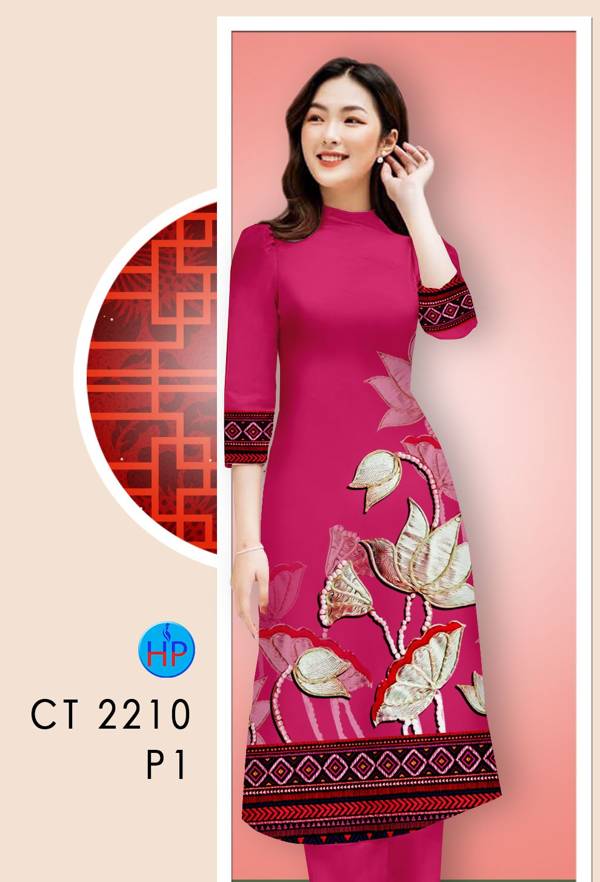 Vải Áo Dài Hoa In 3D AD CT2210 4